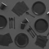 Spoons Plastic Charcoal 24 Pieces