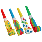 7 Blowouts Multicolour Assorted Plastic / Paper 30 cm