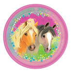 8 Pretty Pony Plates Round Papier 23 cm