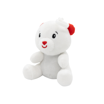2-in-1 plush toy balloon weight polar bear with hook, 11cm, 90g 2-in-1 plush toy balloon weight polar bear with hook, 11cm, 90g
