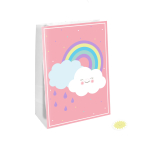 4 Paper Bags with Stickers Rainbow & Cloud 14.7 x 21 cm