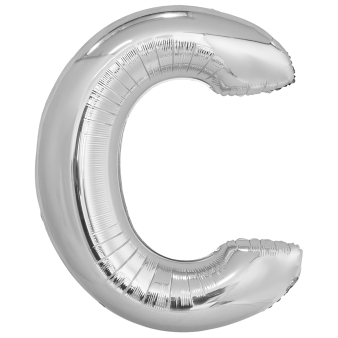 Large Letter C Silver Foil Balloon N34 Packaged 84 cm x 69 c