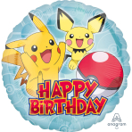 Standard Pokemon HBD Foil Balloon S60 Packaged 43 cm