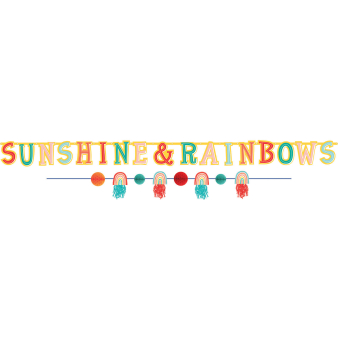 Banner Kit Retro Rainbow Paper 2 Parts Length 150 cm / 176 c