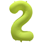 Large Number 2 Neon Yellow Foil Balloon N35 Packaged 34IN 86 cm x 70 cm