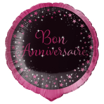 Standard Holographic Starlight Birthday Pink Anniversaire Foil Balloon C55 Packaged 45 cm