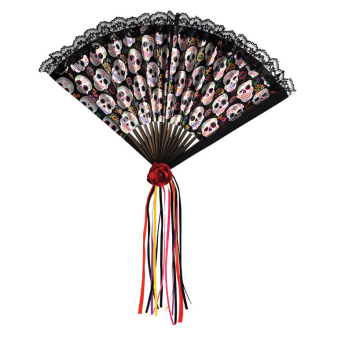 Costume Accessory Fan Day of the Dead 24 x 42 cm Costume Accessory Fan Day of the Dead 24 x 42 cm