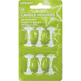 12 Candle Holders Plastic Height 2.5 cm