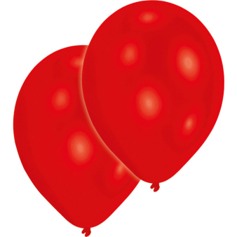 10 Latex Balloons Standard Red 27.5 cm / 11"