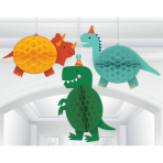 3 Honeycomb Hanging Decoration Dino-Mite