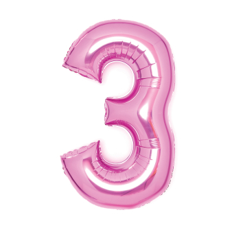 Medium Number 3 Pink Foil Balloon N26 Packaged 70 cm x 50 cm Medium Number 3 Pink Foil Balloon N26 Packaged 70 cm x 50 cm