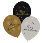 6 Latex Balloons Starlight Birthday Bon anniversaire 27.5 cm / 11"