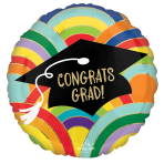 Standard Grad Rainbows All Around Foil Balloon S40 Packaged 43 cm