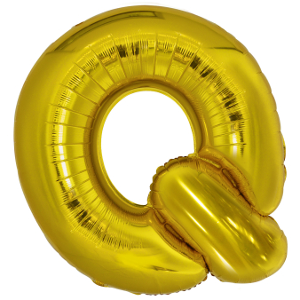 Large Letter Q Gold Foil Balloon N34 Packaged 79 cm x 72 cm