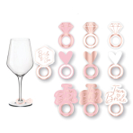 8 Prosecco Glass Markers Hen Party Rose Gold - Pink Paper 5 x 2.9 cm
