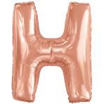 Large Letter H Rose Gold Foil Balloon N34 Packaged 85 cm x 67 cm