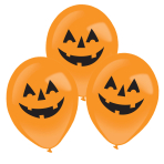4 Latex Balloons Clear LED Pumpkin 27.5 cm / 11"