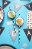 8 Paper Drinking Straws Happy Dinosaur 19,7 cm