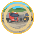 4 Plates Construction Party Plastic Reusable 21,2 cm