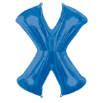 SuperShape Letter X Blue Foil Balloon L34 Packaged 68cm x 88cm