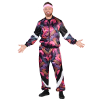 Adult Costume Disco Print Shell Suit Size XL