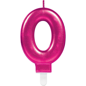 Number Candle 0 Sparkling Celebrations Pink Height 9.3 cm Number Candle 0 Sparkling Celebrations Pink Height 9.3 cm