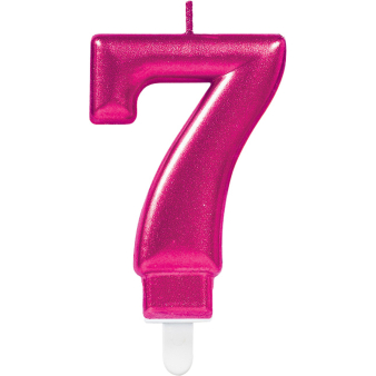 Number Candle 7 Sparkling Celebrations Pink Height 9.3 cm Number Candle 7 Sparkling Celebrations Pink Height 9.3 cm