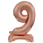 Mini Number 9 Rose Gold Foil Balloon N16 Packaged 36 cm x 22 cm