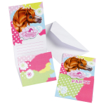 6 Invitations & Envelopes Charming Horses 2 Paper 8 x 14.2 c