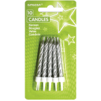 10 Spiral Candles Silver Height 6.3 cm