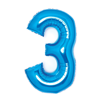 Medium Number 3 Blue Foil Balloon N26 Packaged 70 cm x 50 cm Medium Number 3 Blue Foil Balloon N26 Packaged 70 cm x 50 cm
