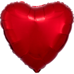 Standard Metallic Red Heart Foil Balloon C16 Bulk 43 cm