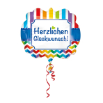 SuperShape "Herzlichen Glückwunsch" Foil Balloon, P35, packed, 63 x 55cm