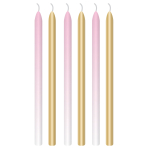 6 Candles 1st Birthday Pink Ombre Wax / Plastic Height 12 cm