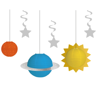 Decoration Kit Space Party Paper 6 Pieces Decoration Kit Space Party Paper 6 Pieces