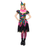 Adult Costume Funhouse Neon Clown Ladies Size S