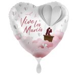 Standard Vive le maries Foil Balloon Heart C40 packaged 43cm