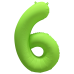 Large Number 6 Neon Green Foil Balloon N35 Packaged 34IN 86 cm x 70 cm