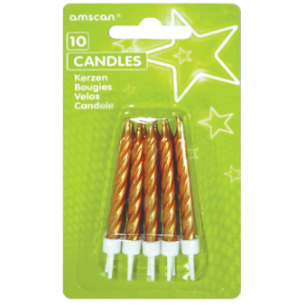 10 Spiral Candles Gold Height 6.3 cm 10 Spiral Candles Gold Height 6.3 cm