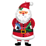 SuperShape Snowy Santa Foil Balloon P35 Packaged 48 cm x 86 cm