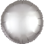 Standard "Satin Luxe Platinum" Foil Balloon Round, S15, packed, 43cm