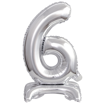 Mini Number 6 Silver Foil Balloon N16 Packaged 38 cm x 22 cm Mini Number 6 Silver Foil Balloon N16 Packaged 38 cm x 22 cm