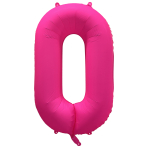 Large Number 0 Neon Pink Foil Balloon N35 Packaged 34IN 86 cm x 70 cm