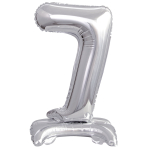 Mini Number 7 Silver Foil Balloon N16 Packaged 37 cm x 22 cm