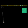 Lantern Stick with LED Light Yellow with GITD Stickers Wood 40cm
