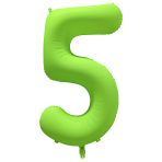 Large Number 5 Neon Green Foil Balloon N35 Packaged 34IN 86 cm x 70 cm