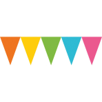 Pennant Banner Multicoloured Paper 457 x 17.7 cm