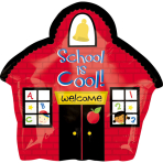 Junior Shape School House Foil Balloon S50 Packaged 48 cm x 50 cm