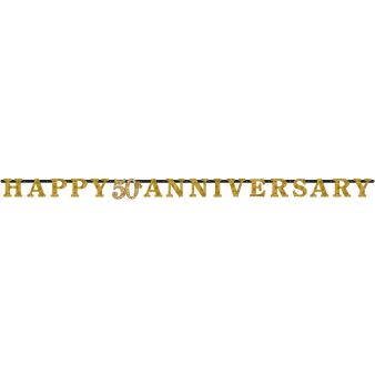 Letter Banner Gold Anniversaries Paper 300 x 17 cm Letter Banner Gold Anniversaries Paper 300 x 17 cm