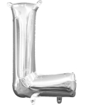 MiniShape Letter L Silver Foil Balloon L16 Packaged 20cm x 33cm